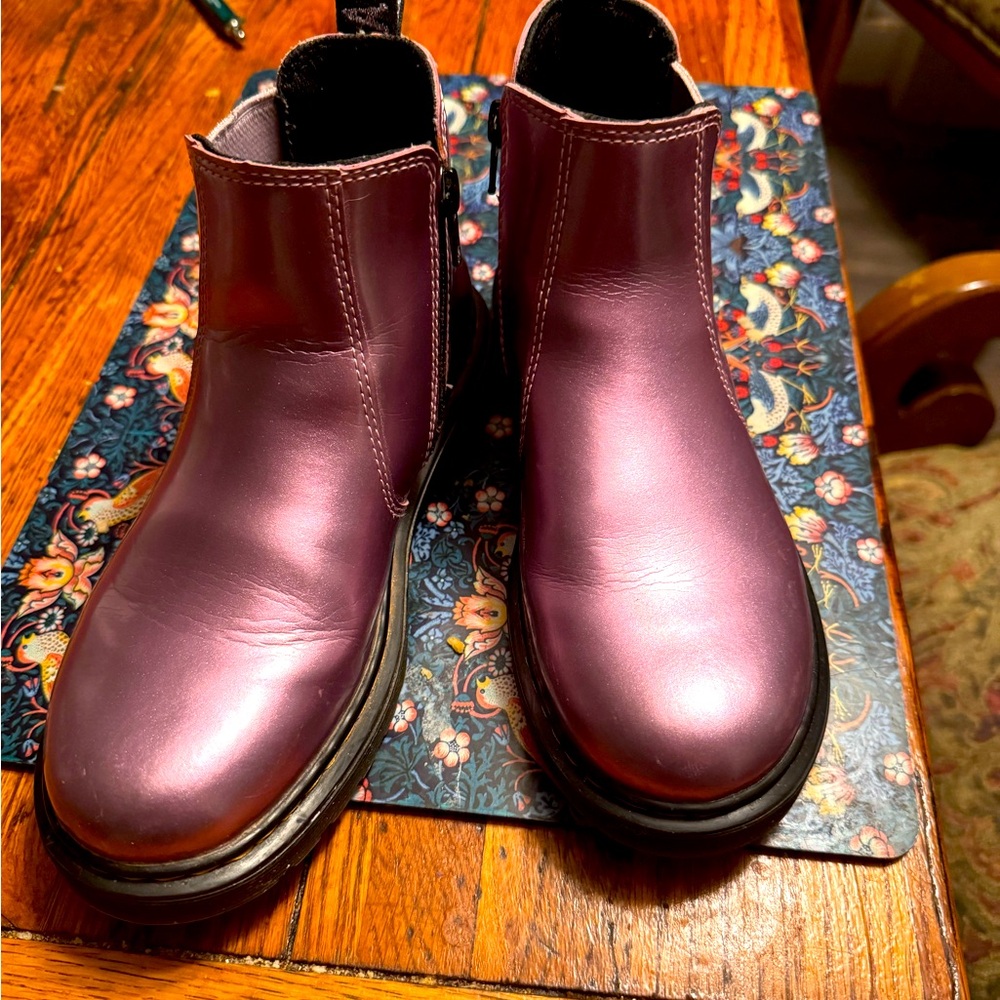 Dr. Marten Metallic Purple Leather Boots